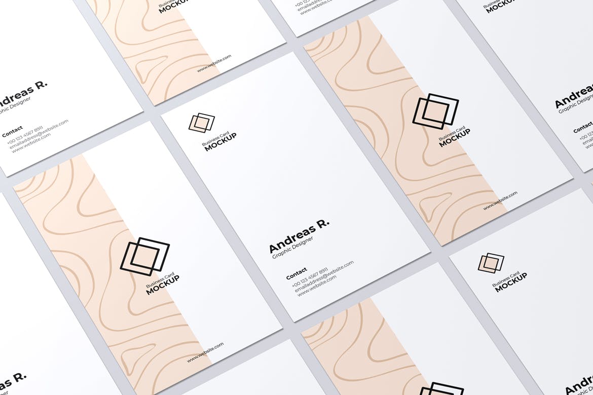 竖版名片设计演示样机 Portrait Business Card Mockup 样机素材 sucaiwan.com