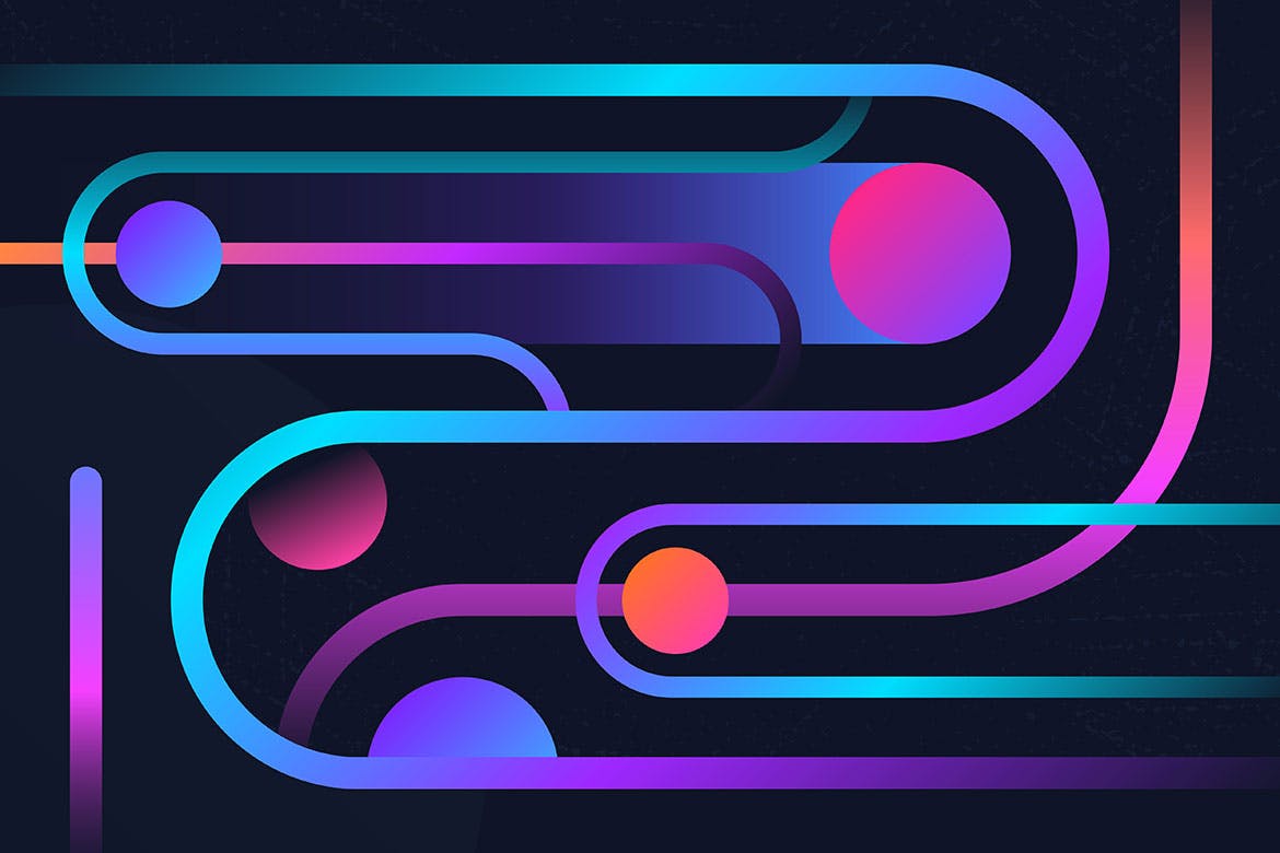 液体梯度几何形状背景集 Liquid Gradient Geometric Shapes Background Set 图片素材 sucaiwan.com
