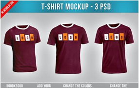 夏季T恤服装设计样机 T-Shirt Mockup