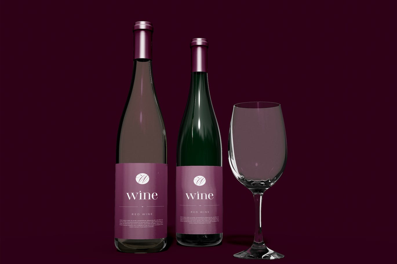红酒葡萄酒瓶品牌设计样机 Red Wine Mockup 样机素材 sucaiwan.com