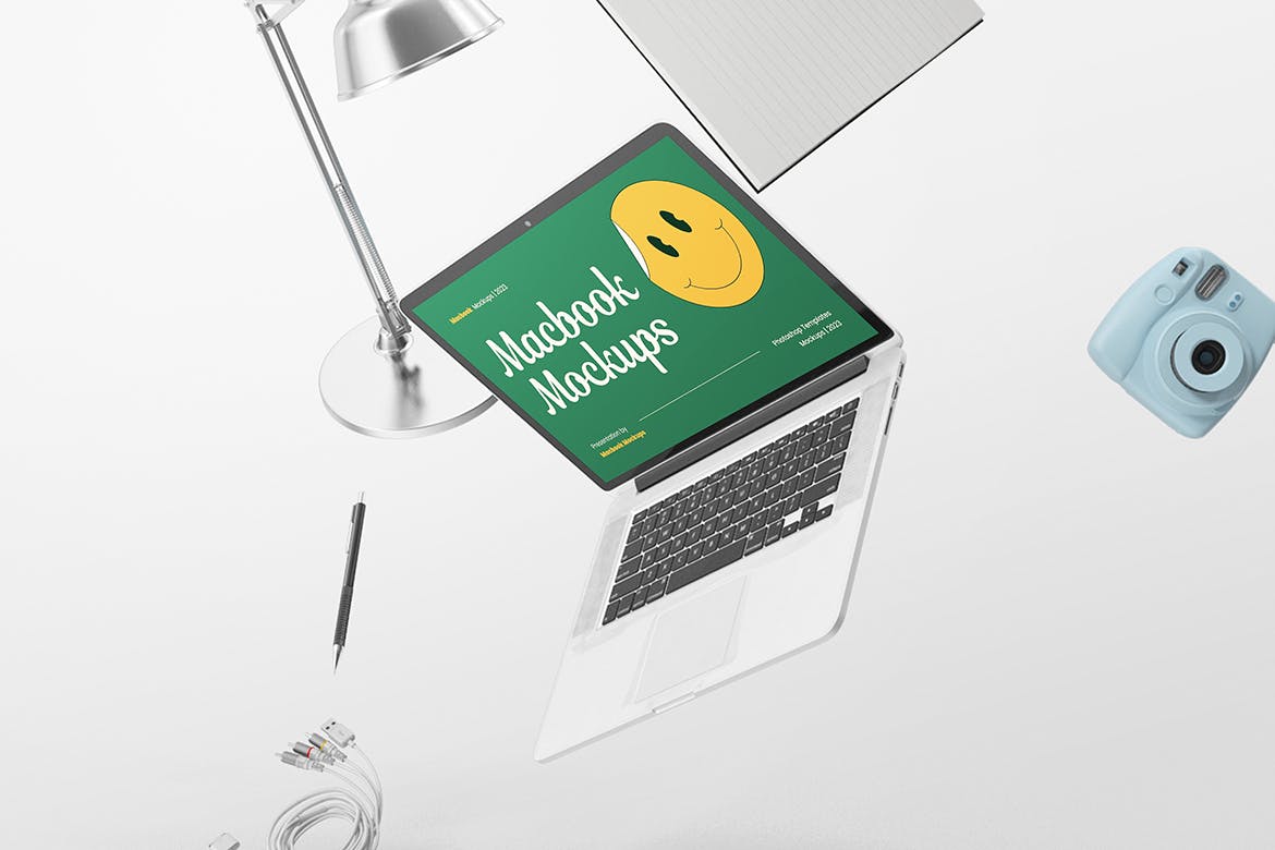 办公元素Macbook笔记本电脑样机 Macbook Office Desk Mockup 样机素材 sucaiwan.com