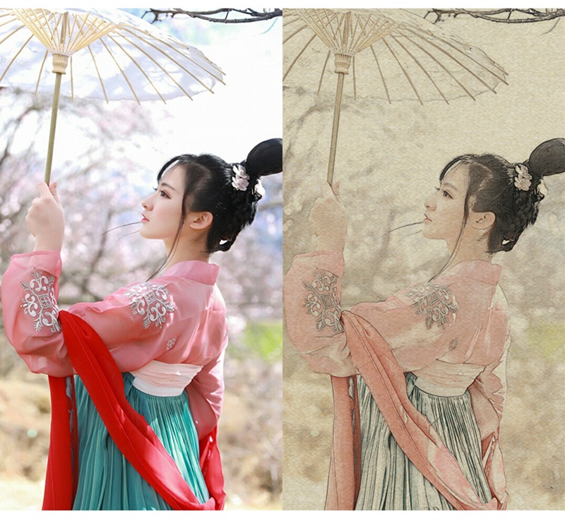 PS插件：一键工笔画插件3.1中文加强版PS插件古风滤镜影楼支持PS CC2015-2023 插件预设 sucaiwan.com