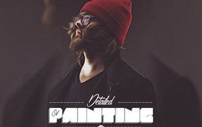 精细的卡通油画照片效果ps动作 Detailed Oil Painting Action