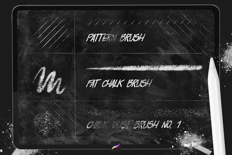 逼真的粉笔字效果Procreate笔刷 笔刷资源 sucaiwan.com