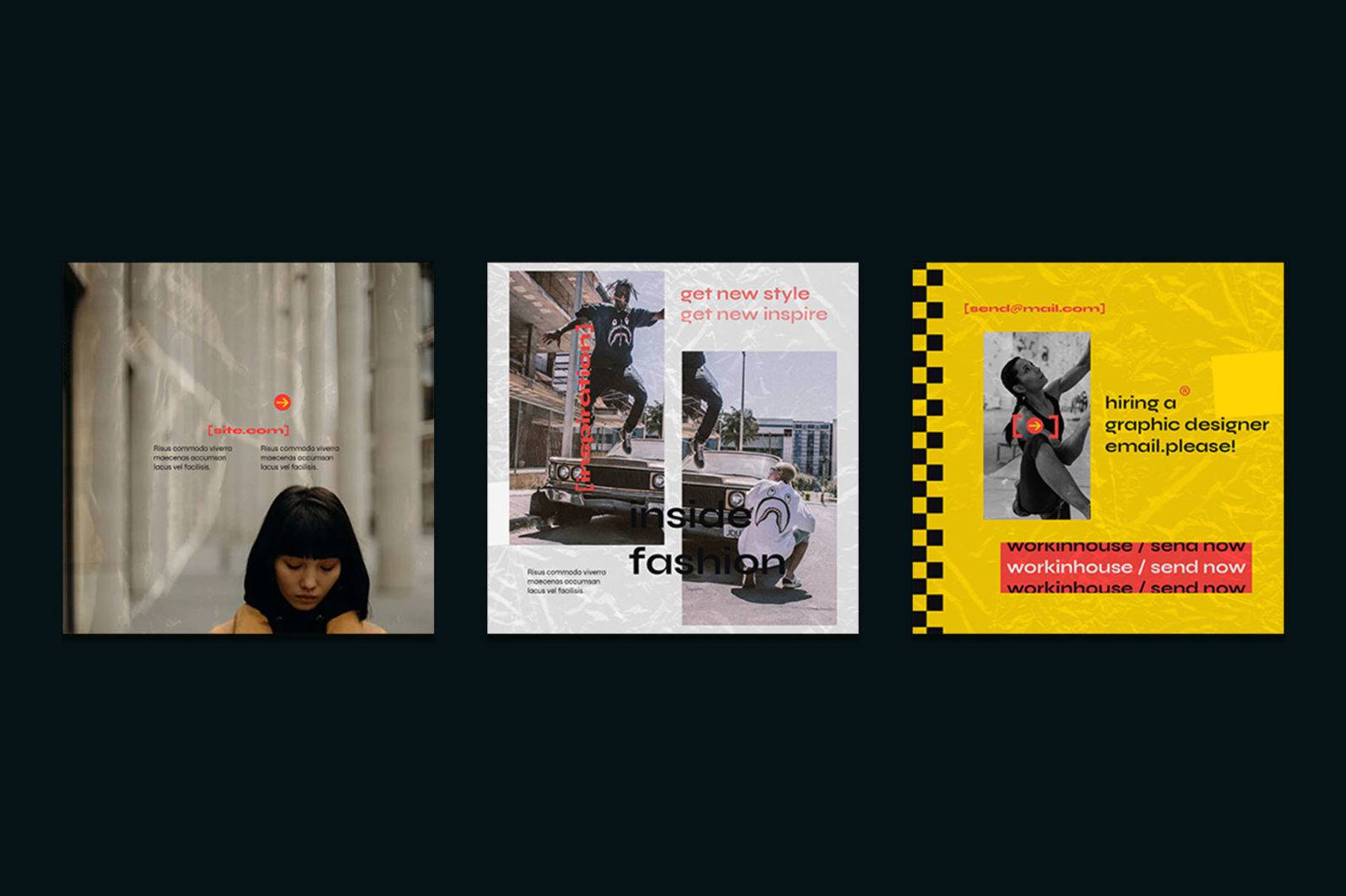 复古时尚广告竖屏社交媒体instagram模板PSD海报样机 样机素材 sucaiwan.com