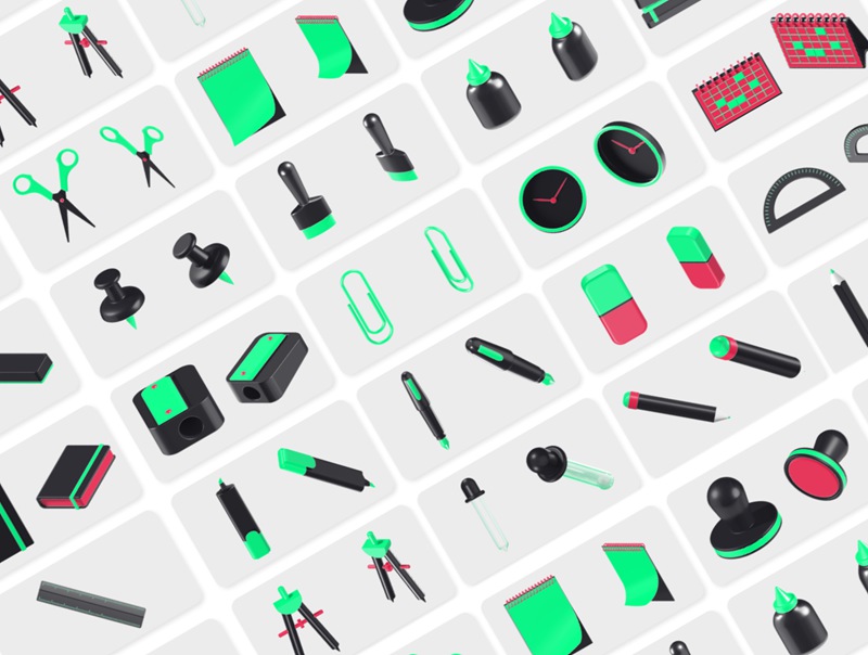 25套高分辨率可编辑Figma创意3D办公用品文具图标集合 Makers – 3D Icons 图标素材 第2张-素材湾丨精选海外优质设计素材资源 25套高分辨率可编辑Figma创意3D办公用品文具图标集合 Makers – 3D Icons 图标素材 sucaiwan.com