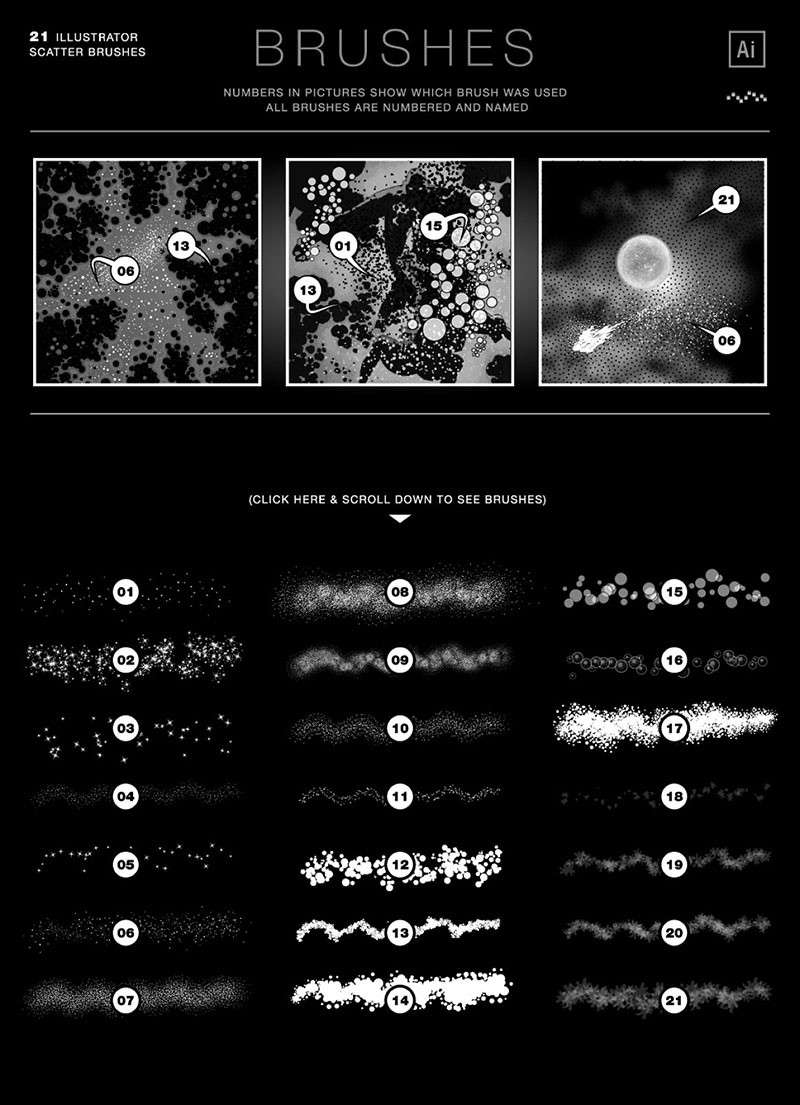 科幻漫画宇宙元素AI笔刷套装 笔刷资源 sucaiwan.com