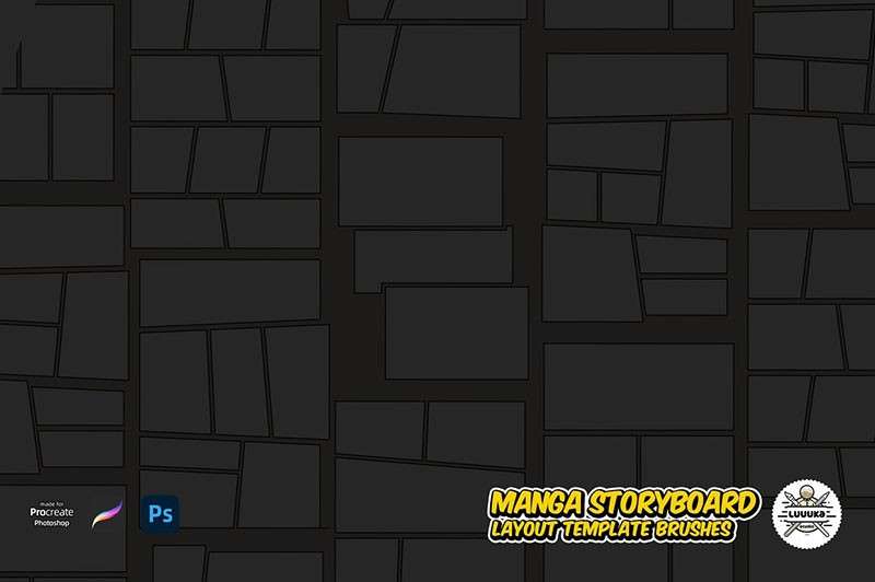 320+漫画排版布局PS和Procreate笔刷 笔刷资源 sucaiwan.com