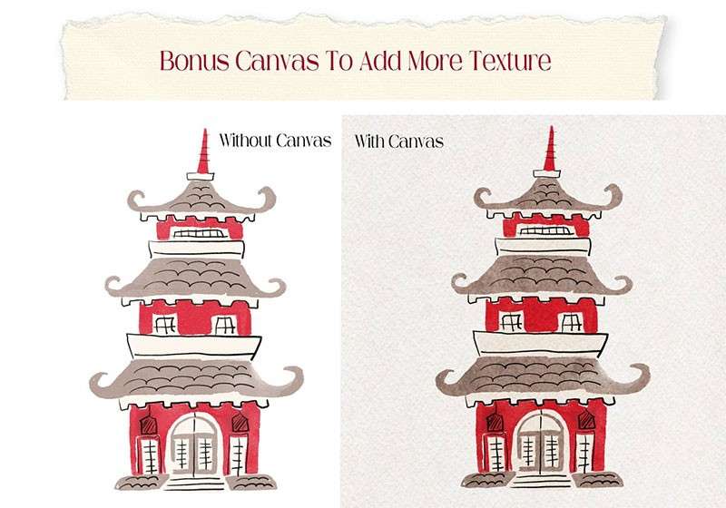 日式水彩画Procreate笔刷 笔刷资源 sucaiwan.com