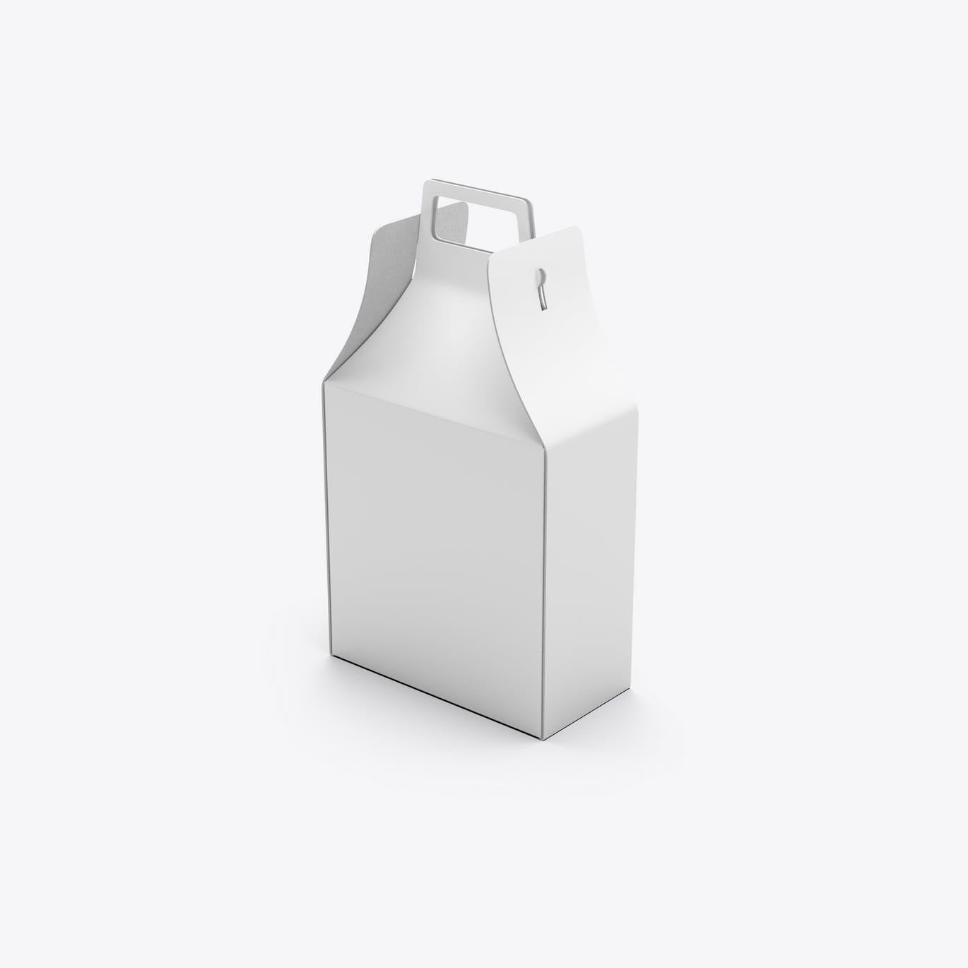 带把手的牛皮纸盒包装设计样机 Kraft Box Mockup with Handle 样机素材 sucaiwan.com