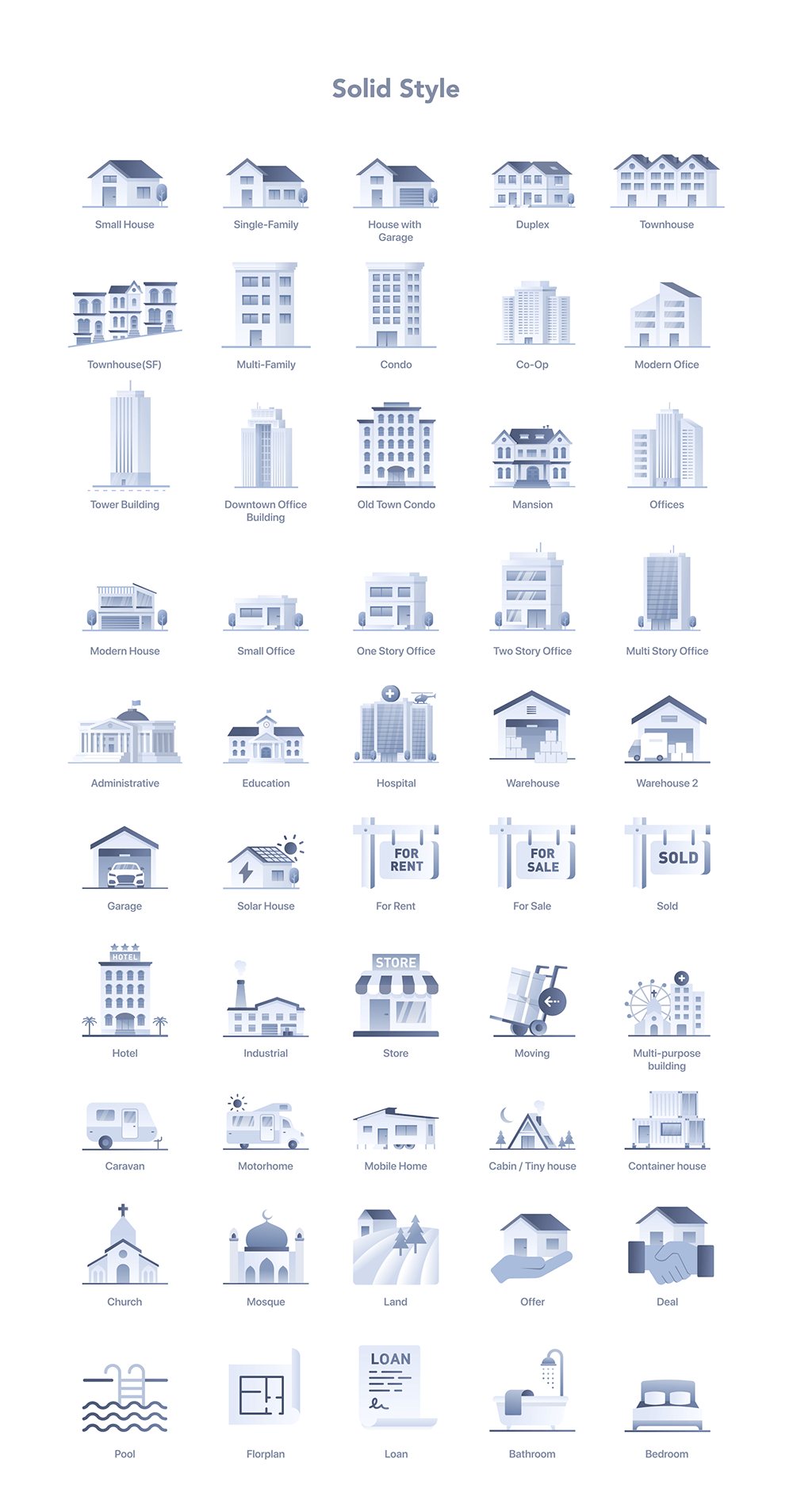 网站和 Web应用程序的房地产图标 图标素材 sucaiwan.com