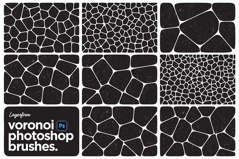 10个多边形网状图案PS笔刷 笔刷资源 sucaiwan.com