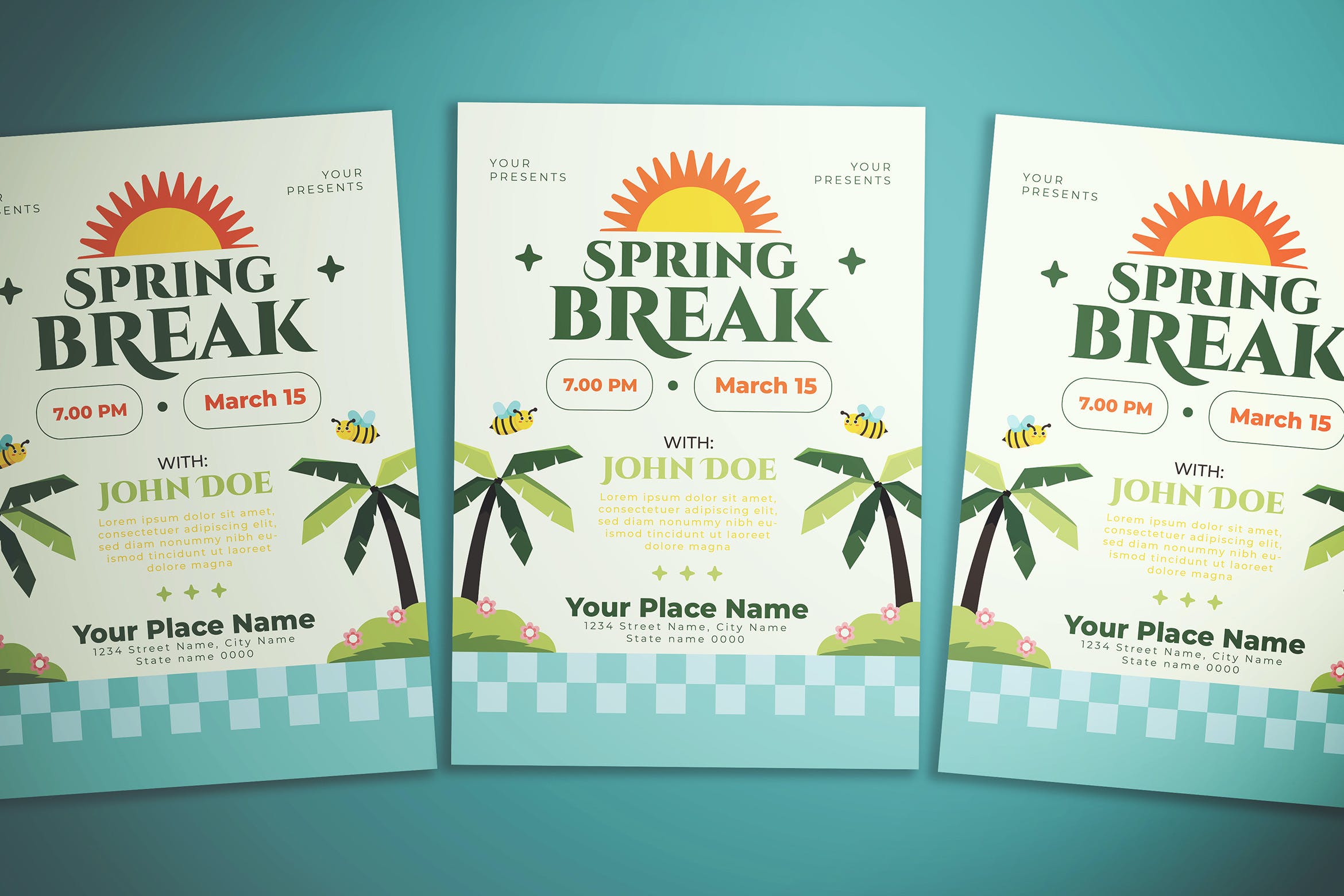 春天假期海报设计模板 Spring Break Flyer 设计素材 sucaiwan.com