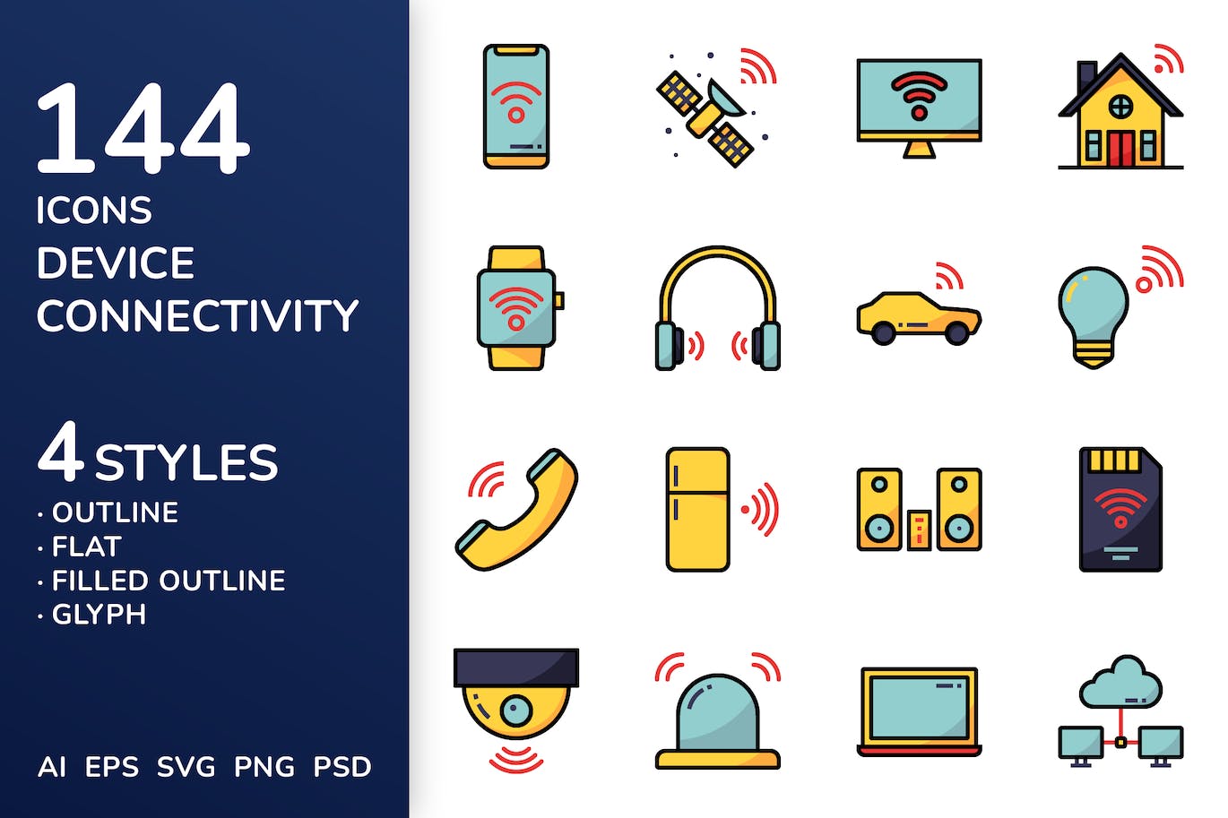 设备无线连接图标集 Device Connectivity Icon Pack 图标素材 sucaiwan.com