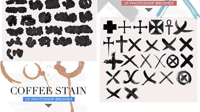 487个墨水形状和笔触图案PS笔刷套装 笔刷资源 sucaiwan.com