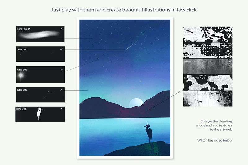 74个树叶和草地Procreate笔刷 笔刷资源 sucaiwan.com