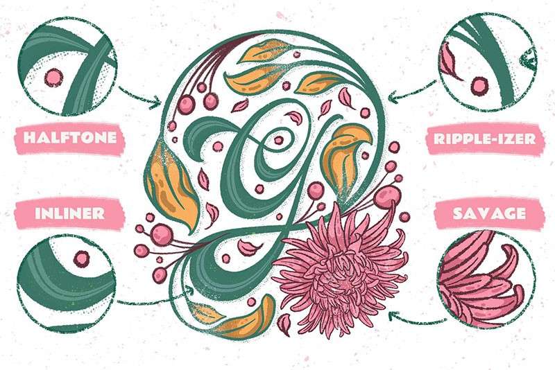 18个粗糙线条纹理PS笔刷 笔刷资源 sucaiwan.com