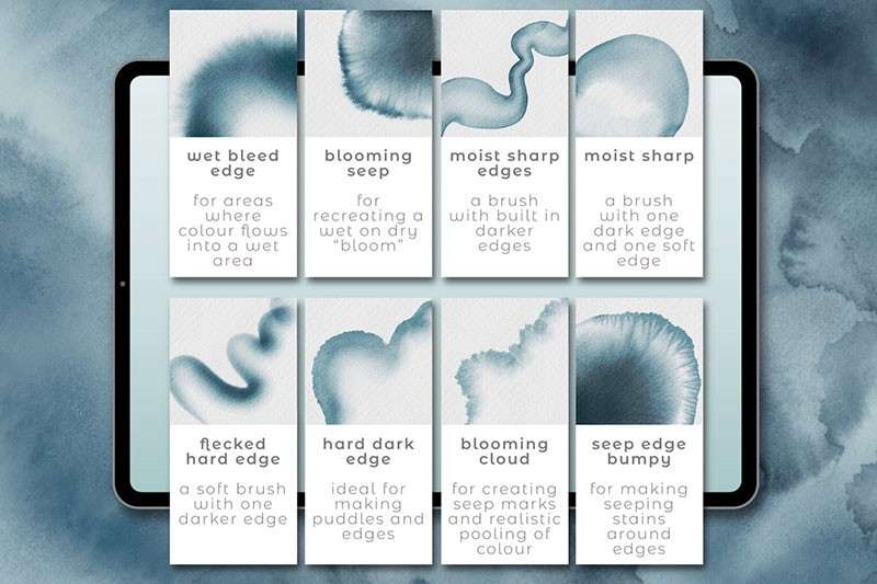 68支逼真自然水彩Procreate笔刷 笔刷资源 sucaiwan.com