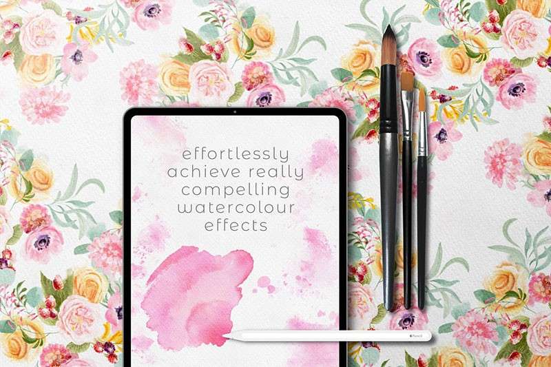 68支逼真自然水彩Procreate笔刷 笔刷资源 sucaiwan.com