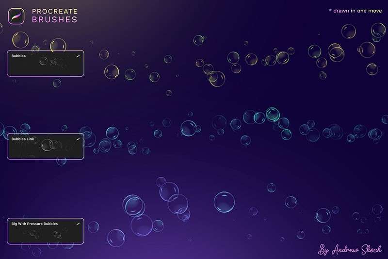 3D气泡艺术字Procreate笔刷 笔刷资源 sucaiwan.com