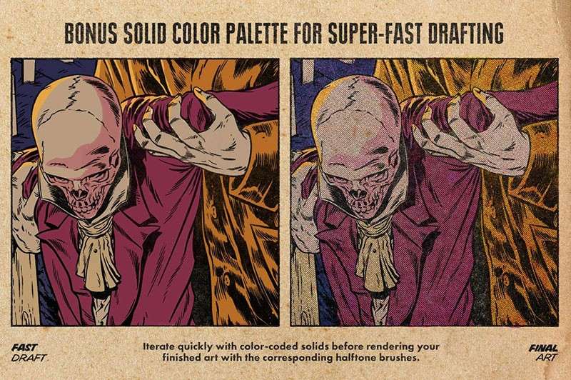 复古美式风格漫画Procreate笔刷套装，附视频教程 笔刷资源 sucaiwan.com