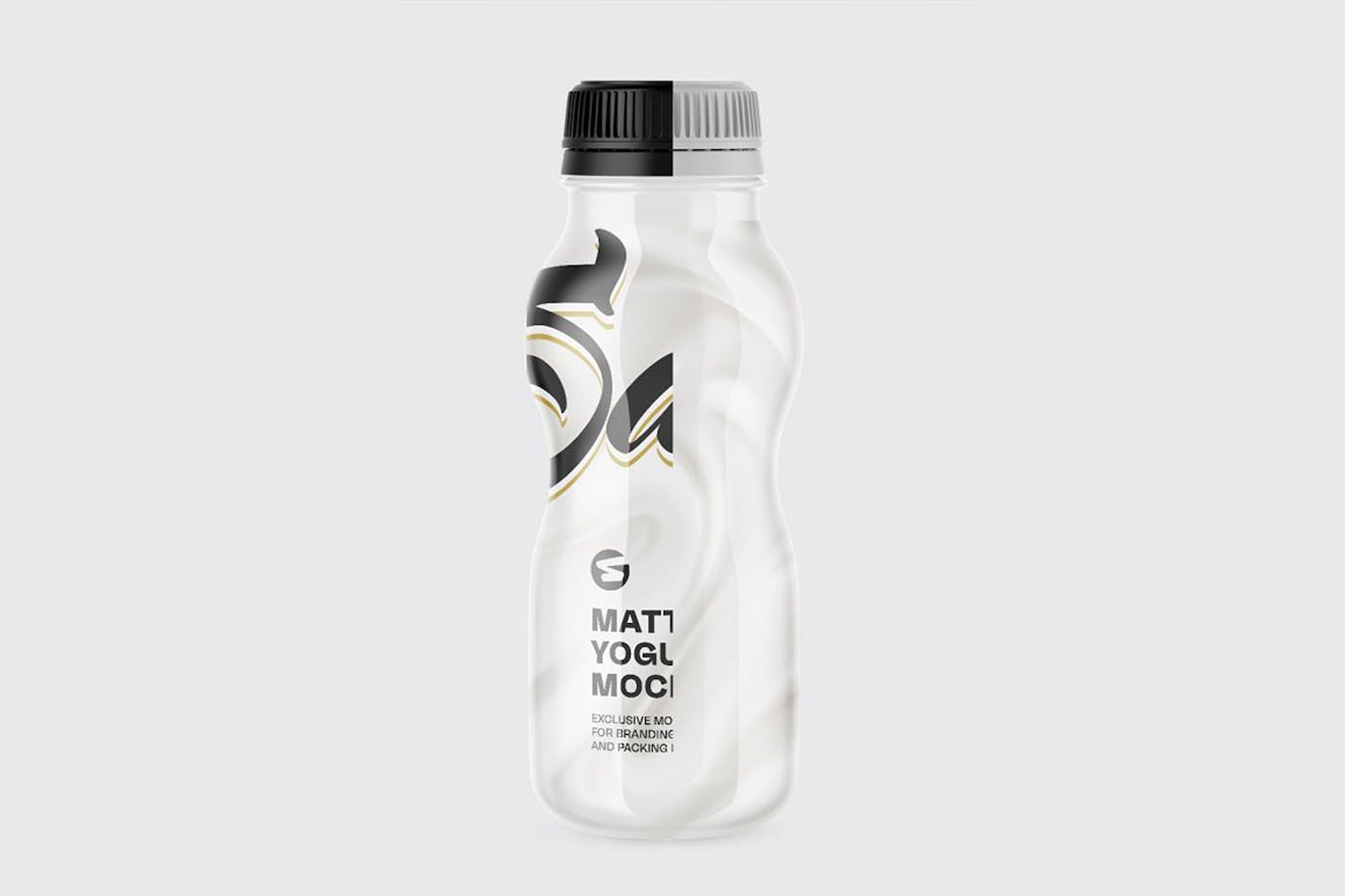 哑光酸奶瓶包装设计样机 Matte Yogurt Bottle Mockup 样机素材 sucaiwan.com