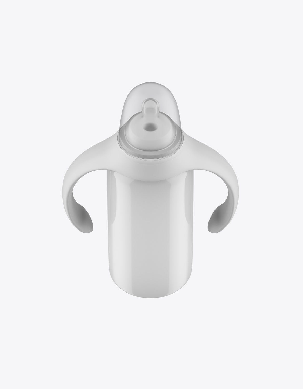 带手柄的婴儿奶瓶样机模板 Baby Bottle with Handles Mockup 样机素材 sucaiwan.com