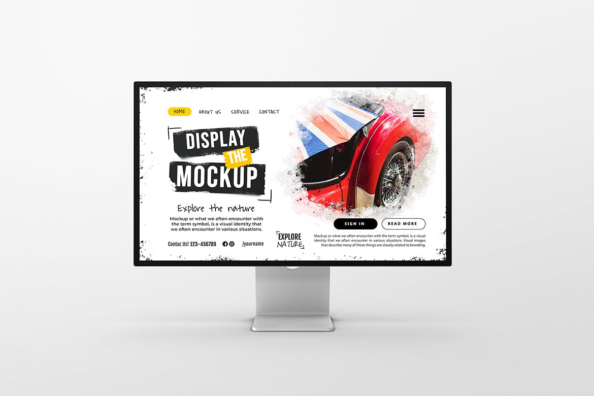 苹果显示器样机模板 Display Monitor Mockup 样机素材 sucaiwan.com