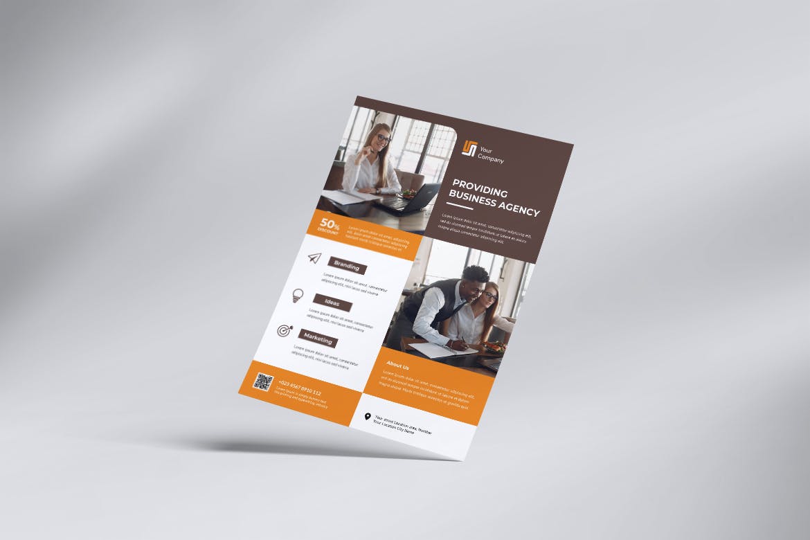 代理机构推广海报设计 Business Flyer 设计素材 sucaiwan.com