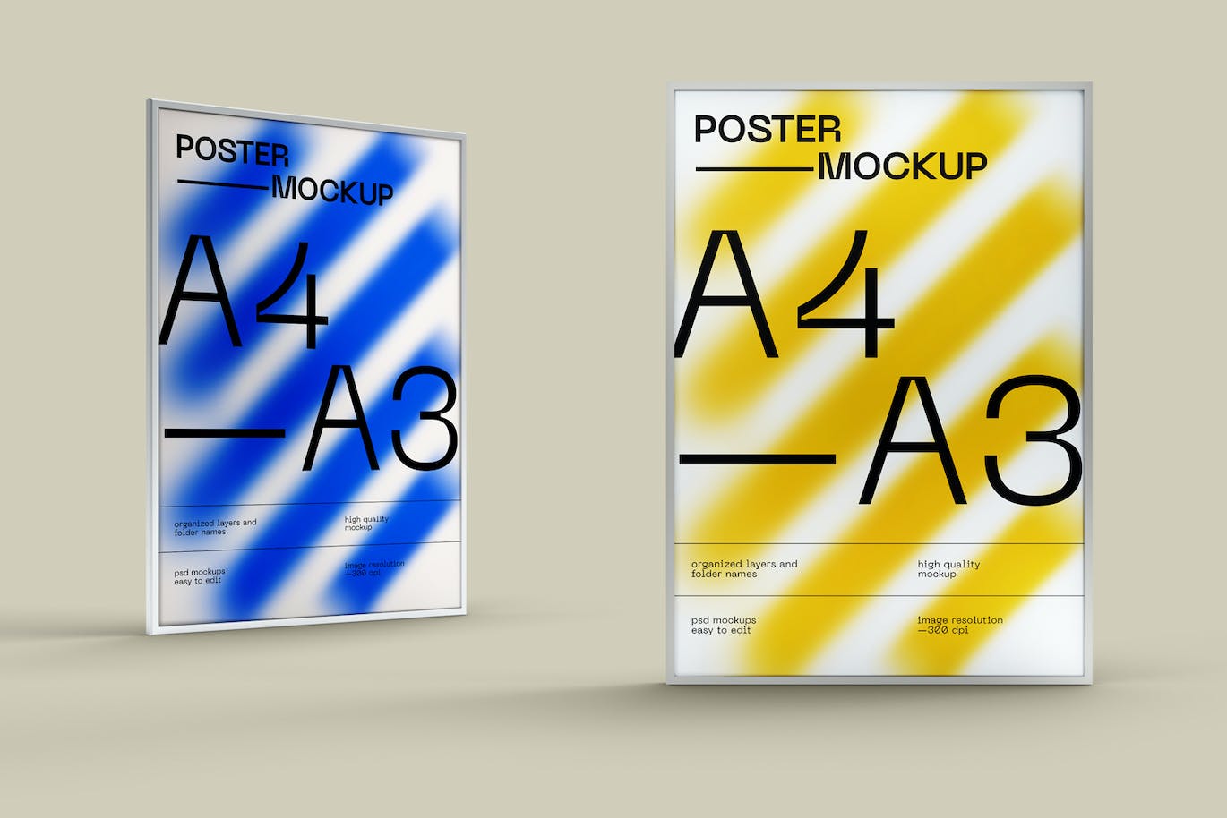 框架广告海报样机模板 Frame Poster Mockup 样机素材 sucaiwan.com