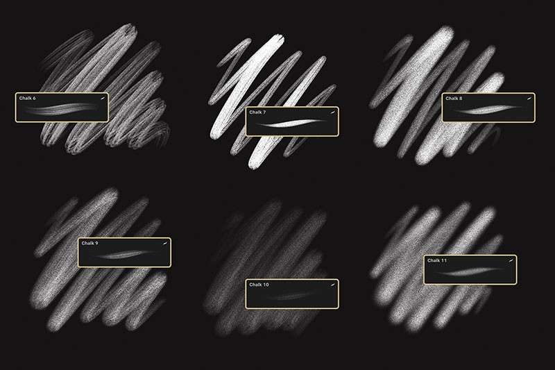 Procreate黑板粉笔字笔刷 笔刷资源 sucaiwan.com