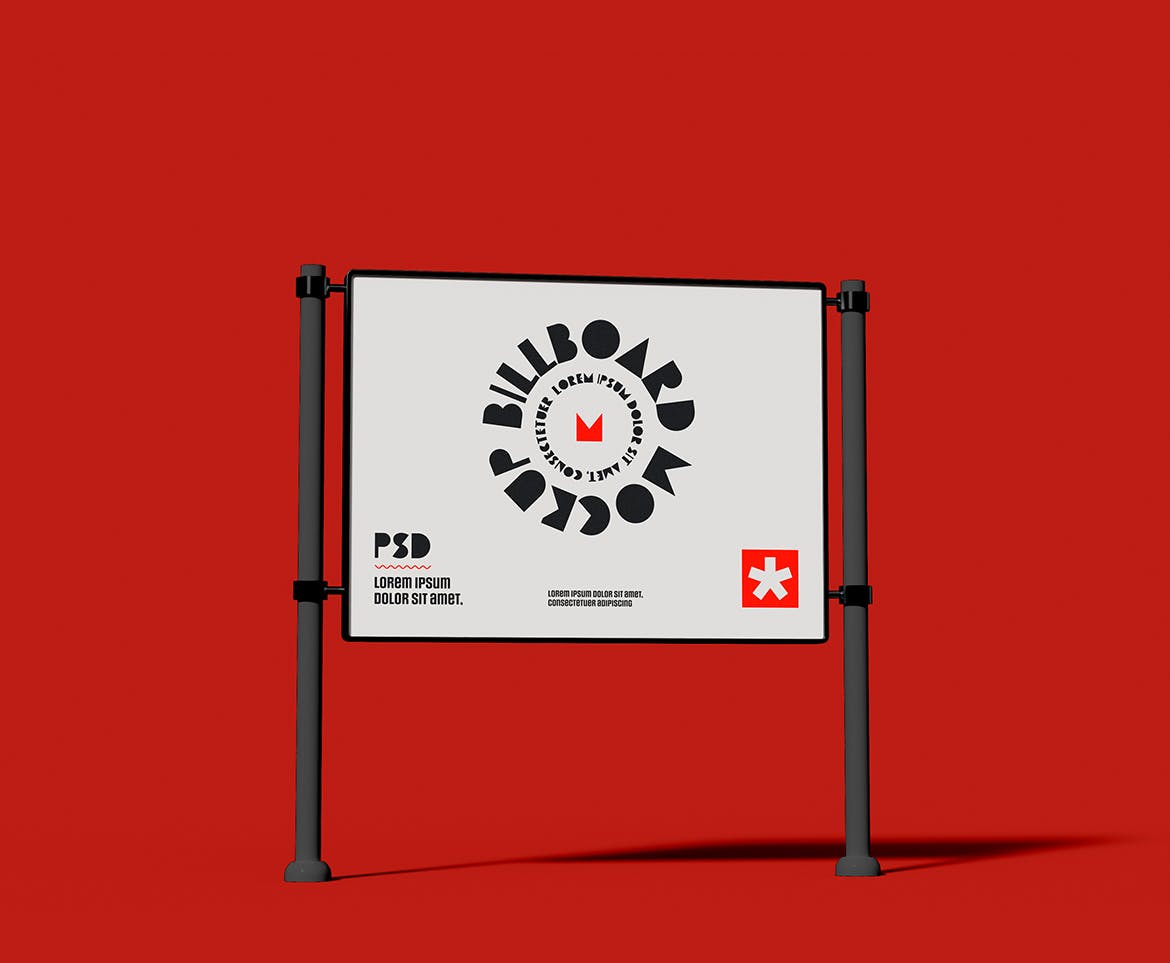 铁柱广告牌海报设计样机 Billboard Mockup 样机素材 sucaiwan.com