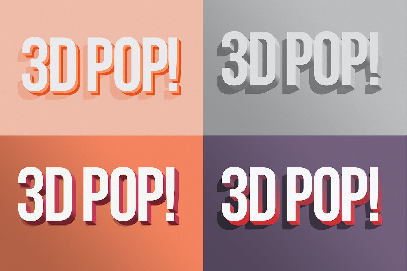 3D立体风格ps文字效果样式v2 3D POP! Photoshop Effects Vol. 2 设计素材 sucaiwan.com