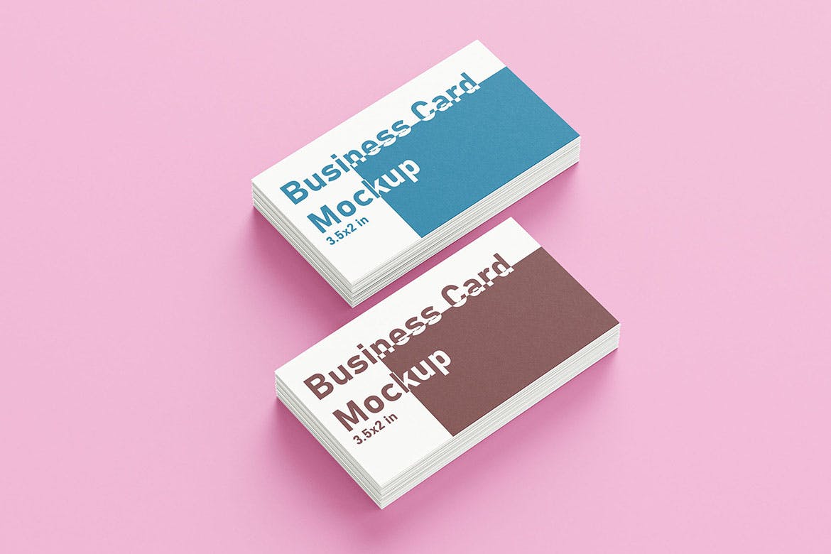 堆叠名片信息展示样机模板 Business Card Mockups 样机素材 sucaiwan.com