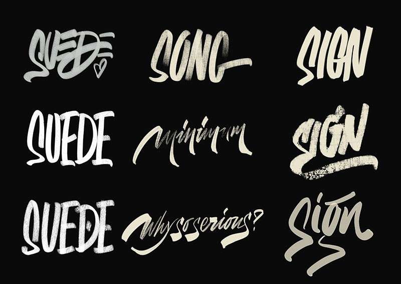 复古字标设计Procreate笔刷 笔刷资源 sucaiwan.com