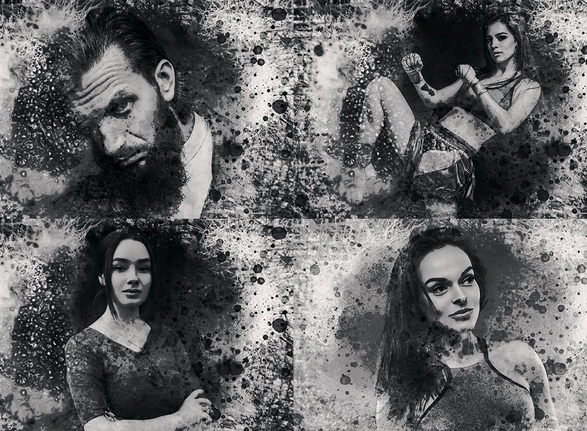 铅笔素描灰色照片效果PS动作 Pencil Sketch PSD Photoshop Actions 插件预设 sucaiwan.com