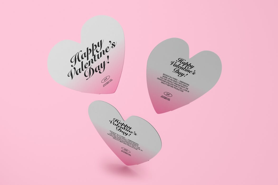 情人节爱心卡片样机 Valentines Day Card Mockup 样机素材 sucaiwan.com