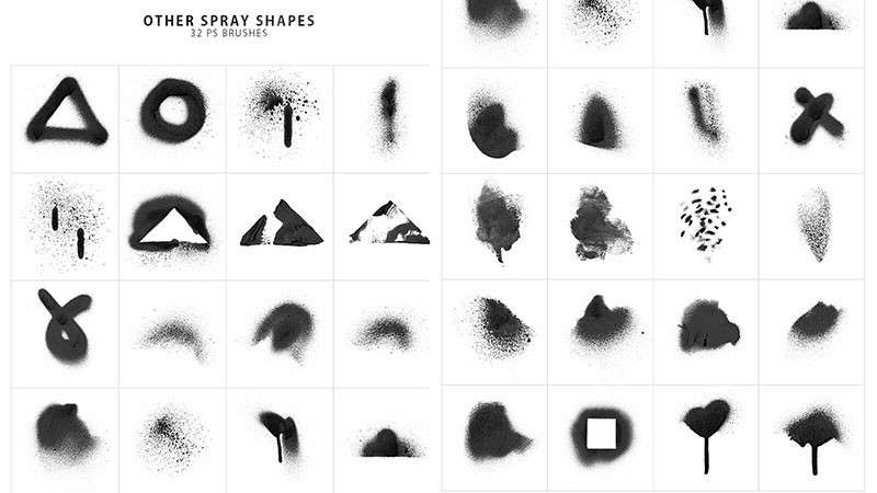 214个喷漆喷雾效果Photoshop笔刷套装 笔刷资源 sucaiwan.com
