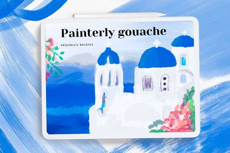7个水粉纹理Procreate笔刷 笔刷资源 sucaiwan.com