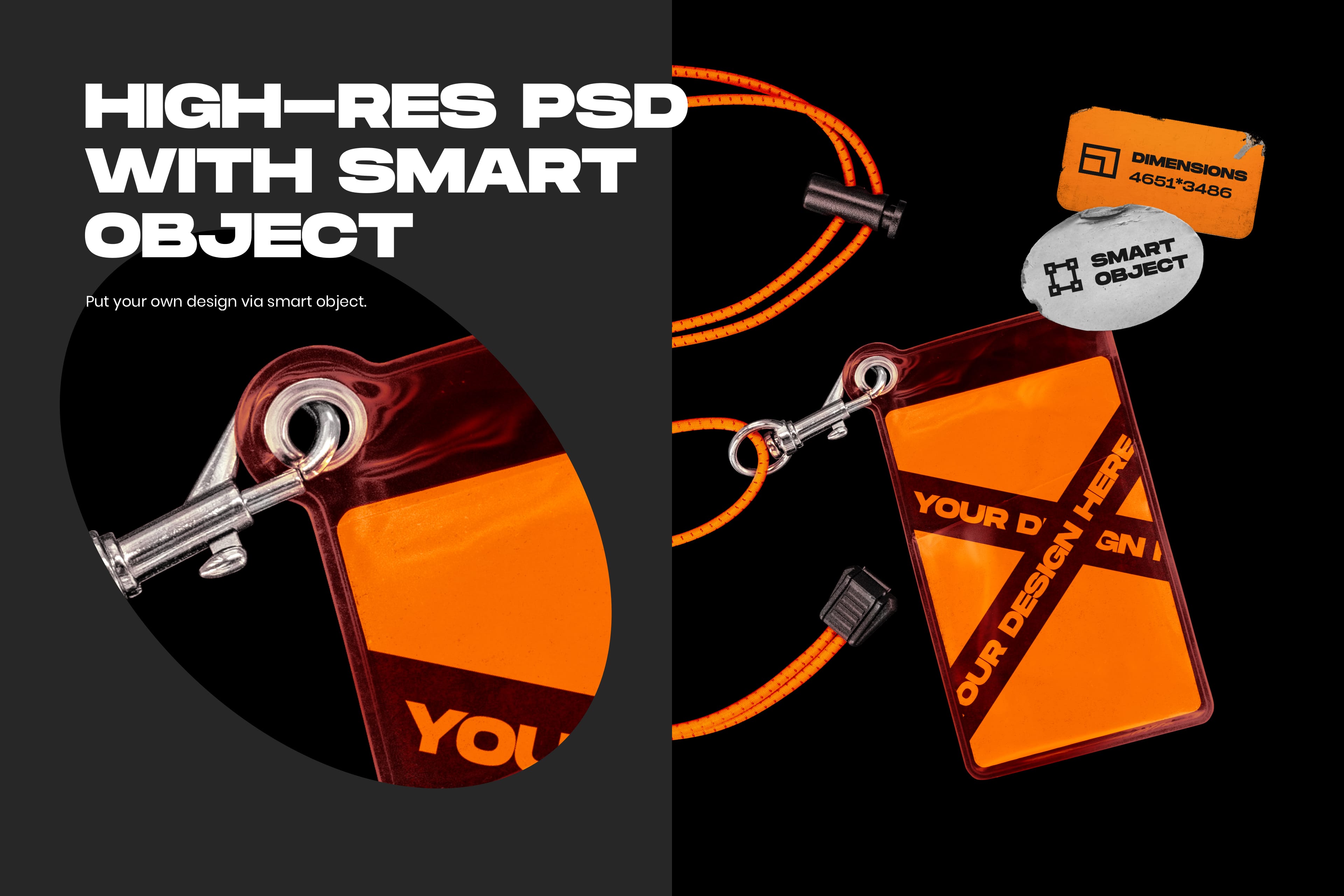 塑料身份证和挂绳样机 PLASTIC ID CARD AND LANYARD MOCKUP 样机素材 sucaiwan.com