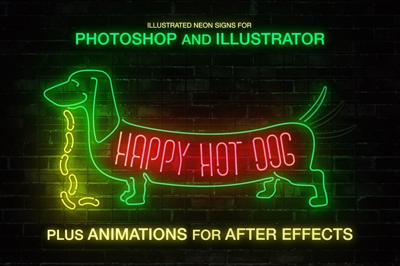 霓虹灯招牌文字特效PS模板&AE模板 Neon Sign Collection: Volume One 插件预设 第9张-素材湾丨精选海外优质设计素材资源 霓虹灯招牌文字特效PS模板&AE模板 Neon Sign Collection: Volume One 插件预设 sucaiwan.com