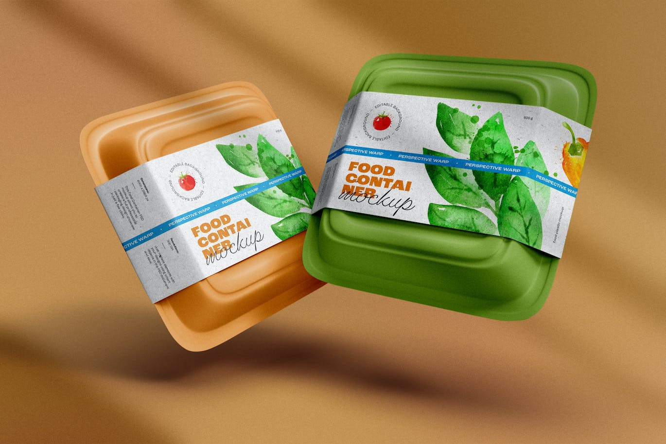 蔬菜肉类塑料容器包装设计样机 Plastic Food Container Mockup 样机素材 sucaiwan.com