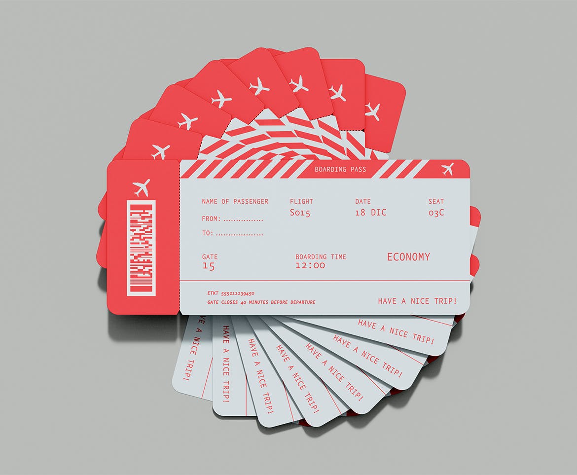 机票票券设计样机 Ticket Mockup 样机素材 sucaiwan.com