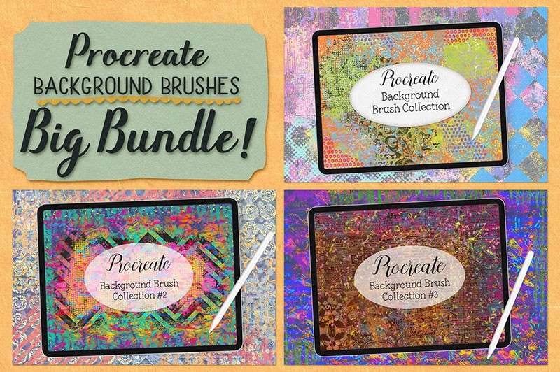 3套独特的抽象纹理图案Procreate笔刷 笔刷资源 sucaiwan.com