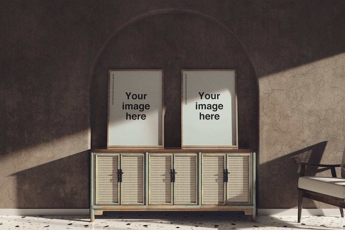 曲线拱门建筑画廊画框作品展示场景样机 Curved Gallery Scene Mockups 样机素材 sucaiwan.com