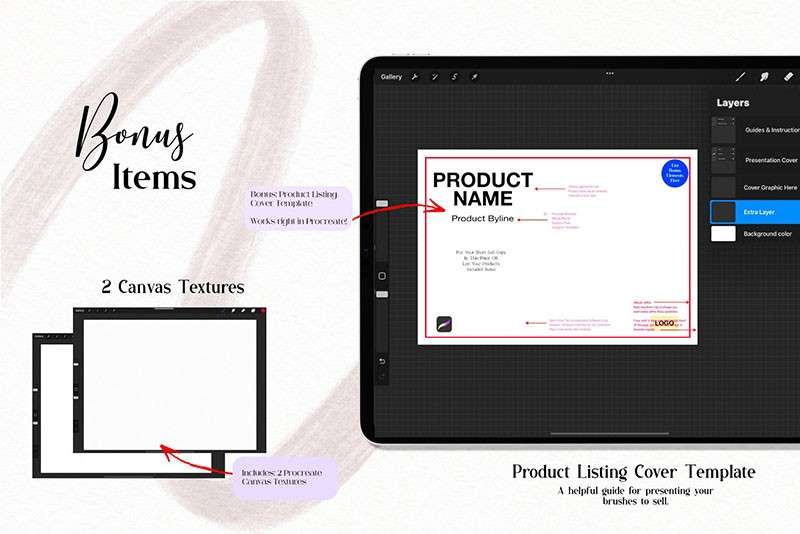 Procreate画笔制作入门套件，附视频教程 笔刷资源 sucaiwan.com