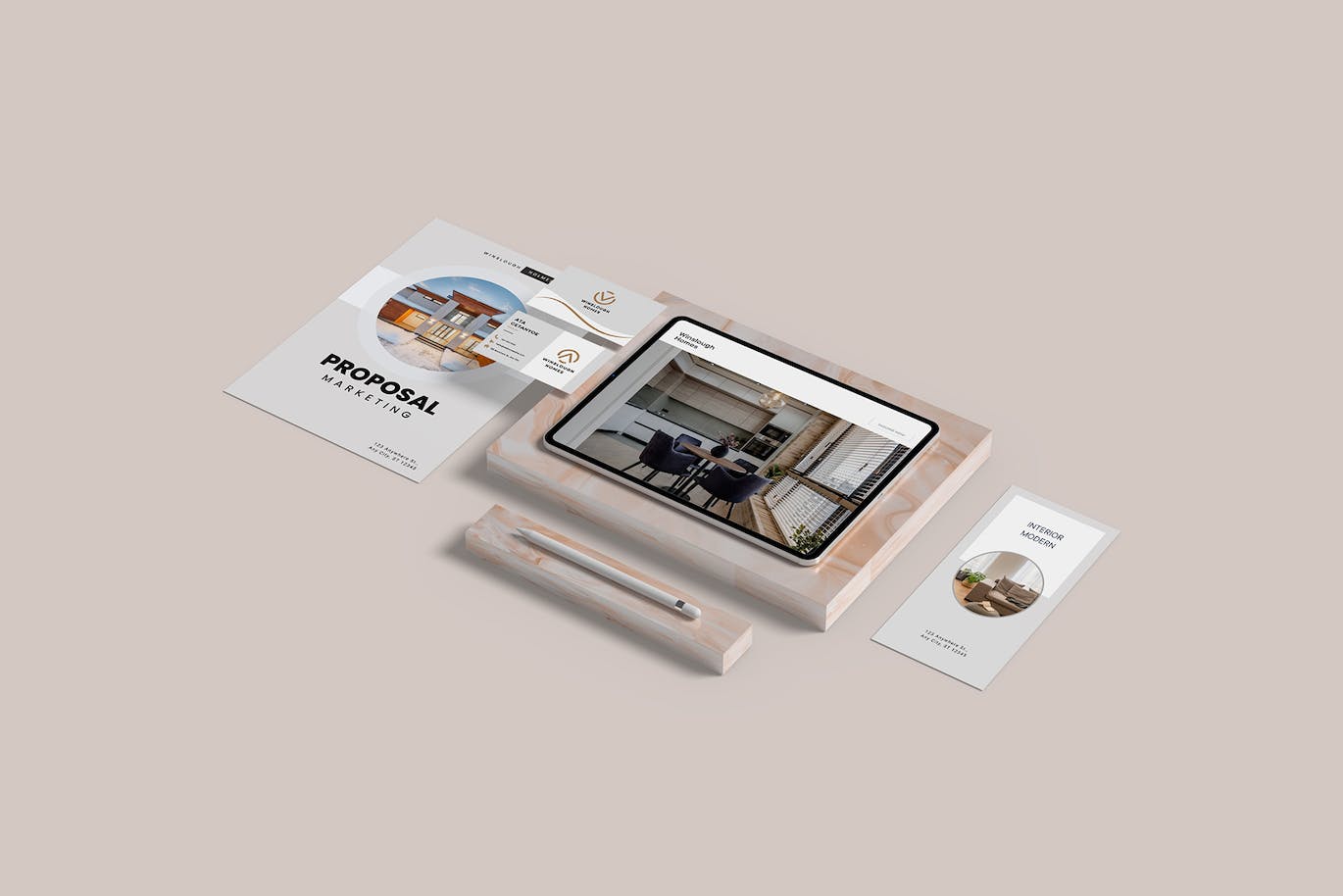 办公必备文具和品牌样机 Stationery & Branding Mockup 样机素材 sucaiwan.com