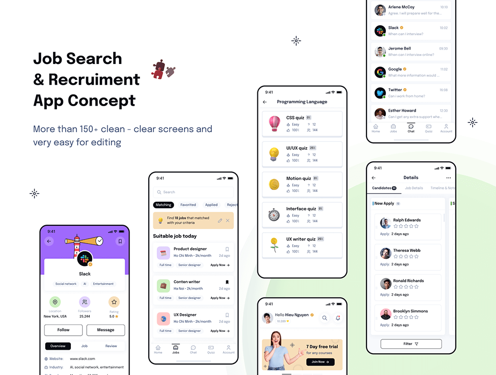 求职App应用程序UI工具包 APP UI sucaiwan.com