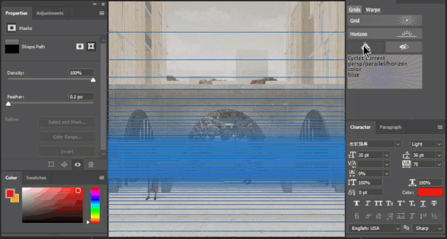 PS插件：Perspective Tools插件ps透视插件透视线网格win/mac2023版本 插件预设 sucaiwan.com