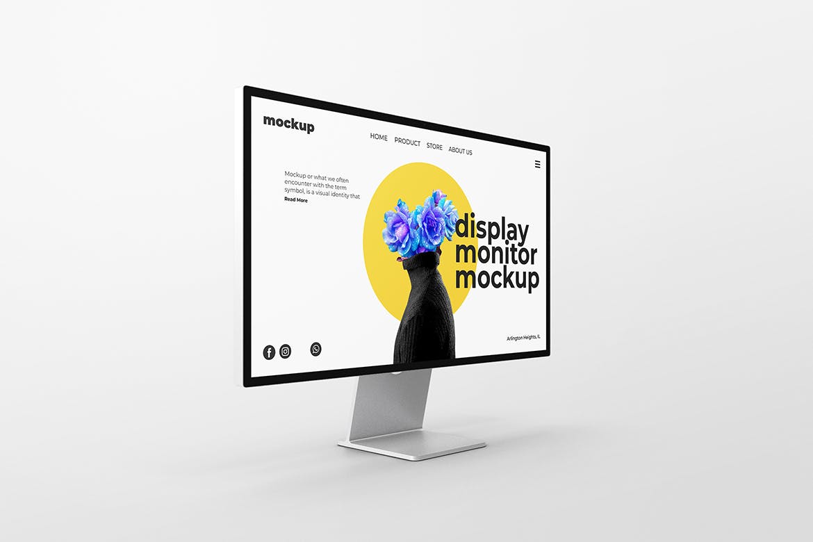 苹果显示器样机模板 Display Monitor Mockup 样机素材 sucaiwan.com